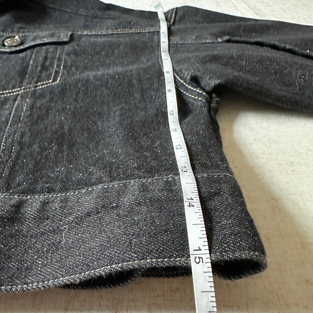 Chico Cropped Convertible Denim Cape Jacket Dark Wash Black Size F - Picture 12 of 13